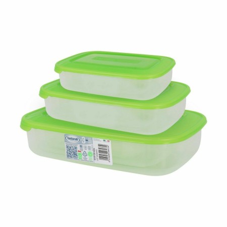 Set de 3 Fiambreras Tontarelli Family Verde Rectangular 29,6 x 19,8 x 7,7 cm (3 Unidades)