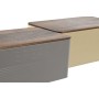 Corbeille à Pain Home ESPRIT Beige Gris Métal Acacia 33 x 18 x 12 cm (2 Unités)