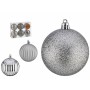 Set de Bolas de Navidad Plateado PVC Ø 7 cm (12 Unidades)