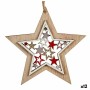 Adorno Navideño Blanco Marrón Rojo Madera 13 x 0,5 x 13 cm (12 Unidades)