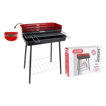 Barbecue à Charbon sur Pied Algon Noir Rouge (52 x 37 x 71,5 cm) Acier émaillé