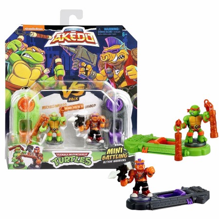 Figuras de combate Teenage Mutant Ninja Turtles Legends of Akedo: Michelangelo vs Evil Bepop