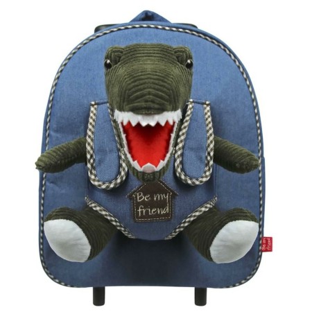 Mochila Escolar con Ruedas Perletti 38 x 28 x 11 cm Dinosaurio