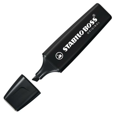 Subrayador Stabilo Boss Original 10 Unidades Negro