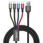 Cable USB a Micro USB, USB-C y Lightning Baseus CA1T4-B01 Negro 1,2 m