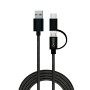 Cable USB a Micro USB y USB C Savio CL-128 Negro 1 m