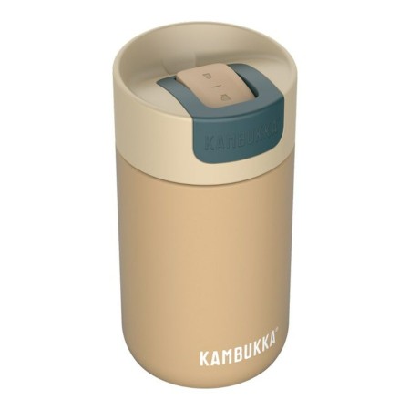 Taza Termo con Tapa Kambukka Olympus Negro Beige Acero Inoxidable 300 ml