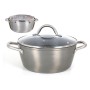 Casserole avec Couvercle en Verre Quttin Aluminium forgé Gris