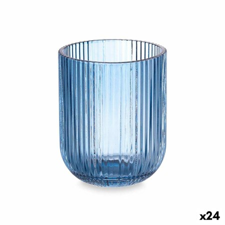 Vaso Rayas Azul Cristal 270 ml (24 Unidades)