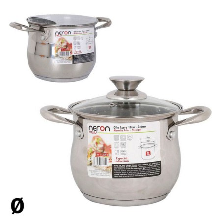 Casserole Inde New Heron Acier Avec couvercle Induction (3L)