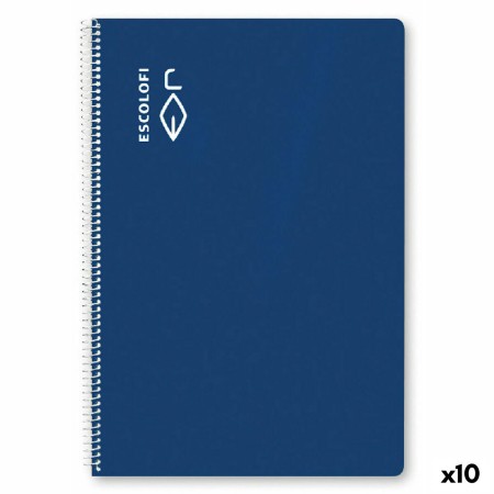 Cahier ESCOLOFI Bleu Din A4 50 Volets (10 Unités)