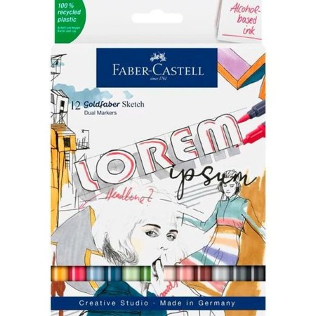 Set de Rotuladores Faber-Castell Goldfaber Sketch Doble 12 Piezas