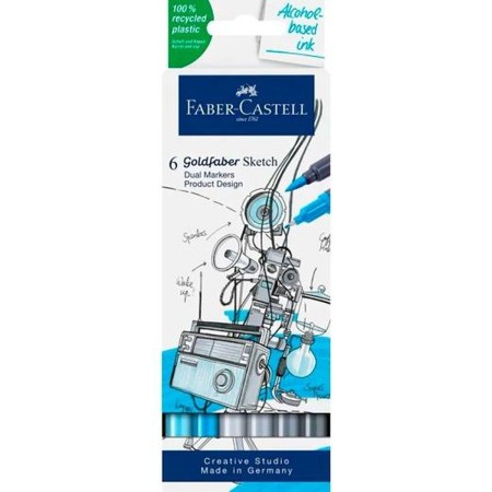 Set de Rotuladores Faber-Castell Goldfaber Sketch - Product Design Doble 6 Piezas