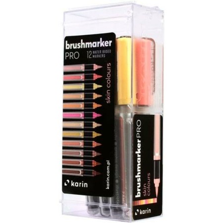 Ensemble de Marqueurs Karin Brushmarker Pro - Skin Colours 12 Pièces