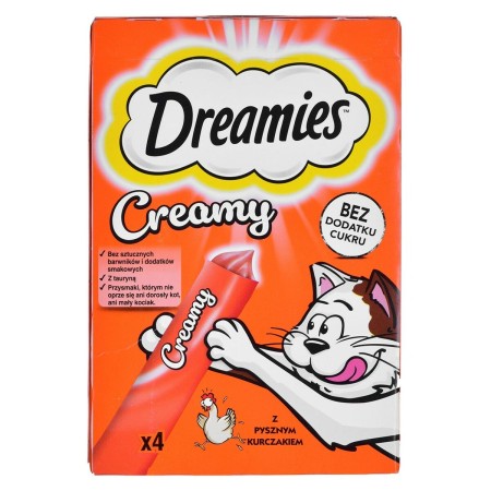 Snack para Gatos Dreamies Creamy 4 x 10 g Pollo