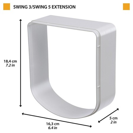 Chatière Ferplast Swing 3/5 Kit d'extension Blanc Plastique