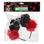 Diadema Calavera Negro Rojo
