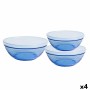 Set de Cuencos Duralex  Azul Con Tapa 3 Piezas (4 Unidades)