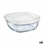 Panier-repas carré avec couvercle Duralex FreshBox Transparent 610 ml 14 x 14 x 6 cm (6 Unités)
