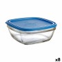 Panier-repas carré avec couvercle Duralex FreshBox Bleu 2 L 20 x 20 x 8 cm (8 Unités)