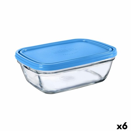 Boîte à repas rectangulaire avec couvercle Duralex Freshbox 1,1 L Bleu (6 Unités)