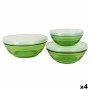 Set de Cuencos Duralex  Verde Con Tapa 3 Piezas (4 Unidades)