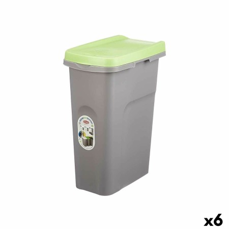 Corbeille à papier Stefanplast Vert Gris Plastique 25 L (6 Unités)