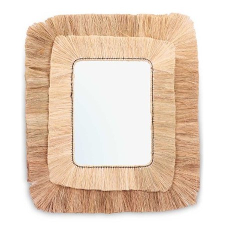 Miroir mural Marron verre herbe 95 x 85 x 3 cm