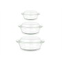 Casseroles Lot Verre Borosilicaté Transparent 700 ml 1 L 1,5 L (4 Unités)