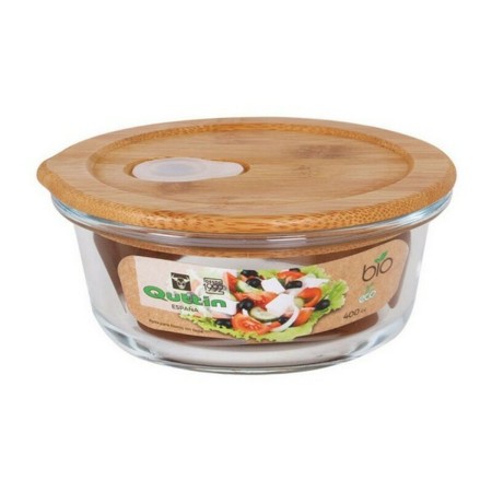 Panier-repas rond avec couvercle Quttin Verre Bambou