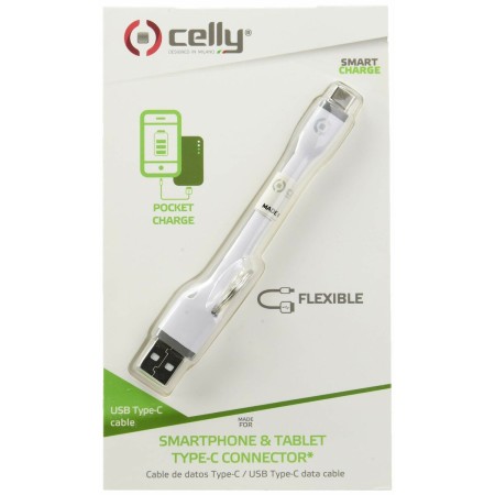 Câble USB A vers USB C Celly ESUSBTYPECKEYWH Blanc