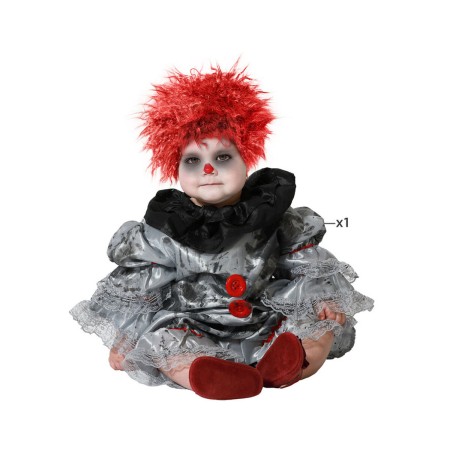 Disfraz Payaso Sangriento Gris 6-12 Meses