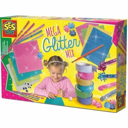 Ensemble pour activités manuelles SES Creative Mega Glitter Mix Multicouleur Plastique (1 Pièce)