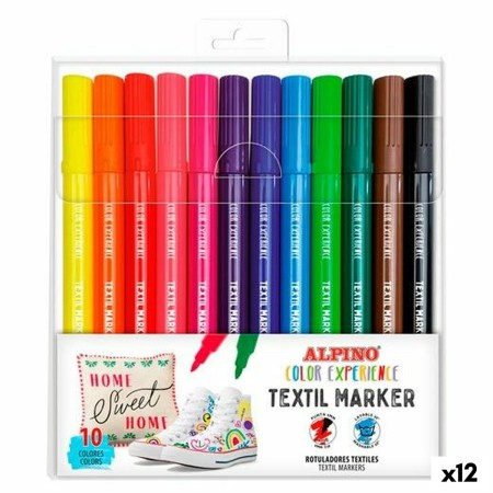 Set de Rotuladores Alpino Textil Maker Multicolor (12 Unidades)