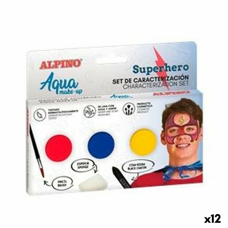 Kit de maquillage pour enfant Alpino Superhero À l'eau (12 Unités)