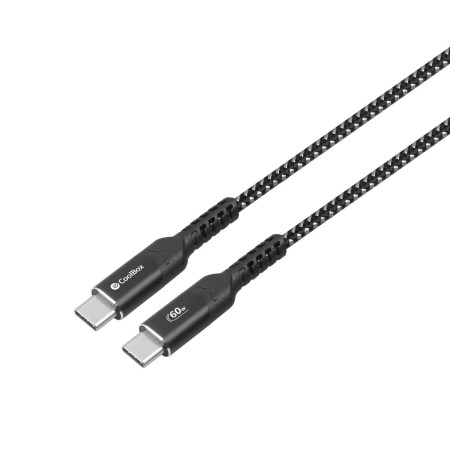 Cable USB-C CoolBox COO-CAB-UC-60W Negro Negro/Gris 1,2 m