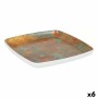 Plato Viejo Valle Goji Melamina Blanco Cuadrado 21,5 x 21,5 x 2,2 cm (6 Unidades)