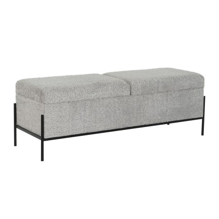 Banquette DKD Home Decor Noir Gris Métal 123 x 40 x 43 cm