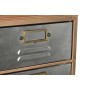 Cajonera Home ESPRIT Marrón Gris Plateado Natural Metal Abeto Loft 66 x 33,5 x 121 cm