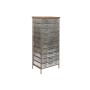 Cajonera Home ESPRIT Marrón Gris Plateado Natural Metal Abeto Loft 53,5 x 33,5 x 120,5 cm