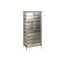 Cajonera Home ESPRIT Marrón Gris Plateado Natural Metal Abeto Loft 53,5 x 33,5 x 120,5 cm