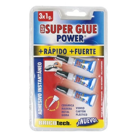 Colle Bricotech Super Glue Power (3 uds)