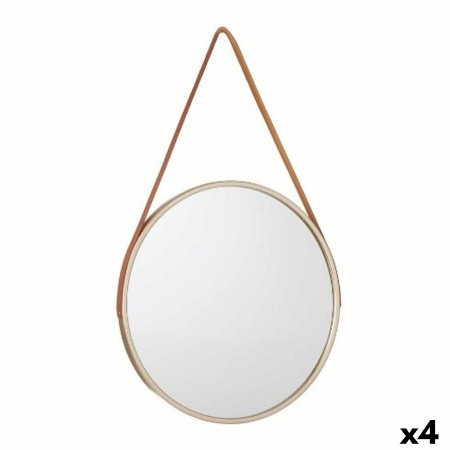 Espejo de pared Marrón Champagne Cristal Polipiel 45 x 45 x 3 cm (4 Unidades)