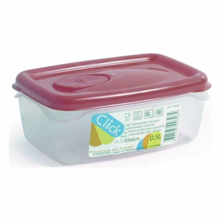 Boîte à repas rectangulaire avec couvercle Plastique (0,5 L) (14,5 x 10 x 6 cm)