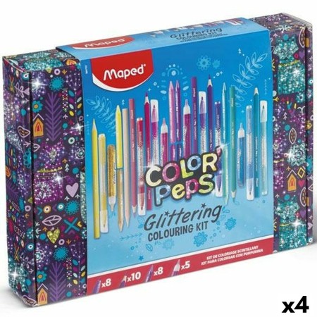 Set de peinture Maped Color Peps Glittering Multicouleur (4 Unités)