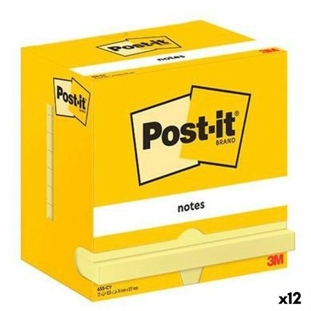 Notes Adhésives Post-it Jaune 12 Pièces 76 x 127 mm (12 Unités)