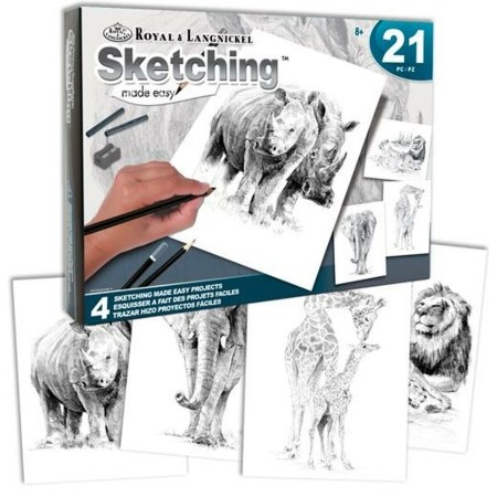 Set de Dibujo Royal & Langnickel SKETCHING MADE EASY 21 Piezas