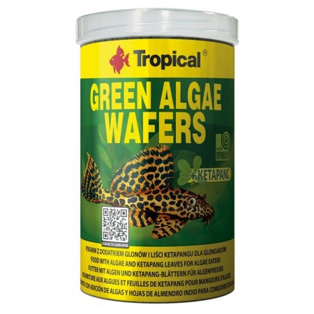 Comida para peces Tropical Green Algae Wafers Acuario 113 g 250 ml