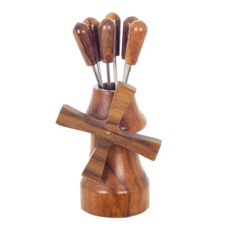 Ensemble de brochettes pour barbecue Signes Grimalt Moli Bois Bois d'olivier 5 x 12 x 7 cm