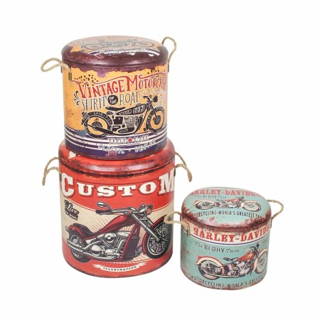 Jeu de tabourets Signes Grimalt Motocyclette Vintage 40 x 43 x 40 cm